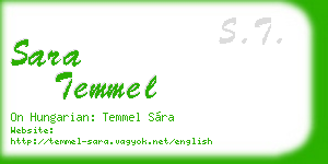 sara temmel business card